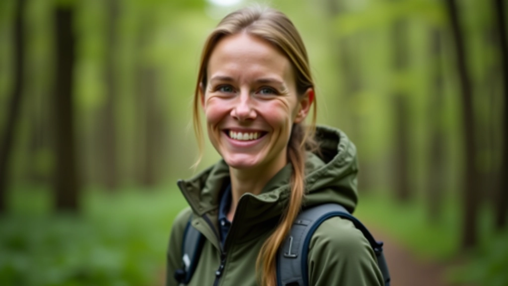 Nature educator with forest setting, professional portrait